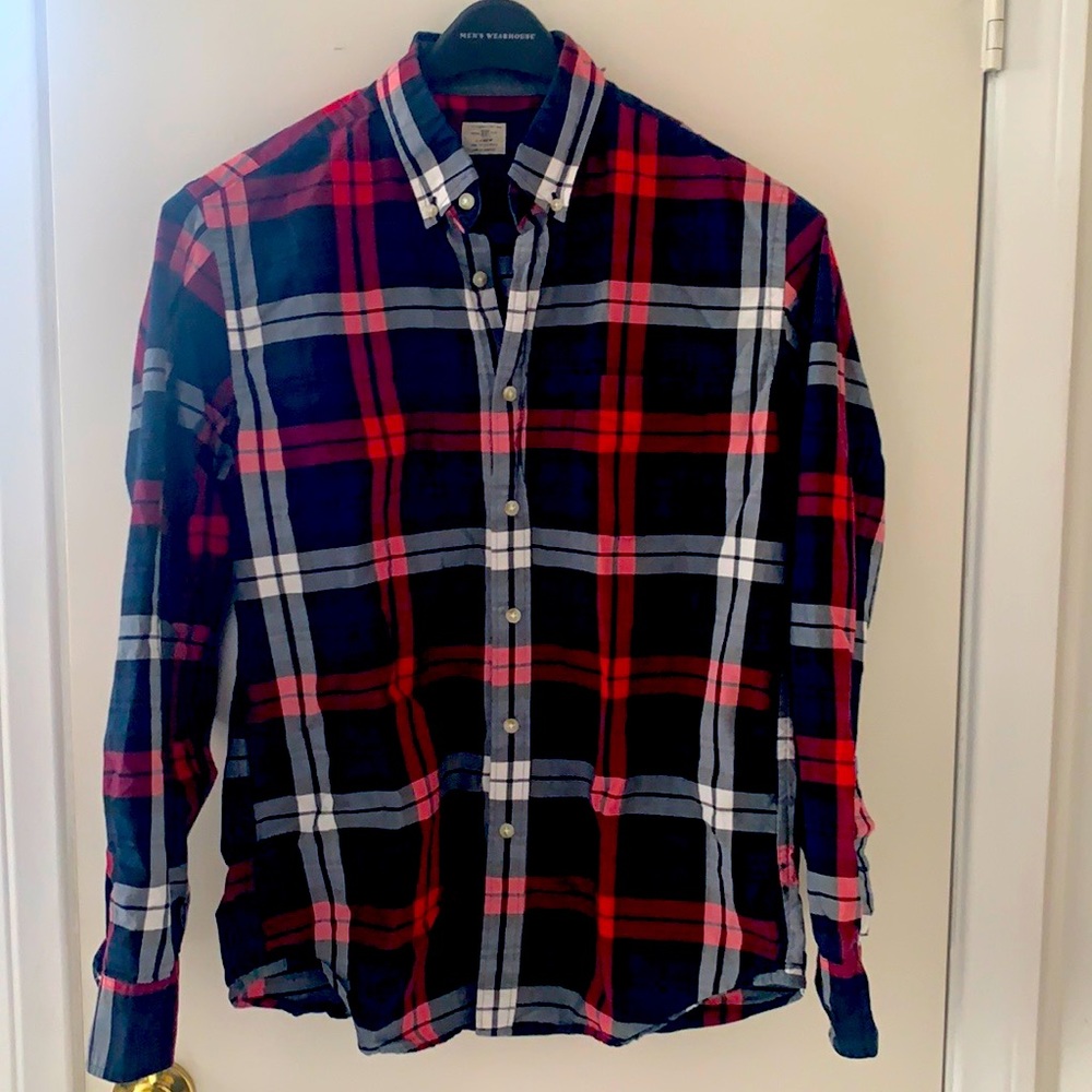 J Crew Plaid Shirt Men’s Medium EUC
